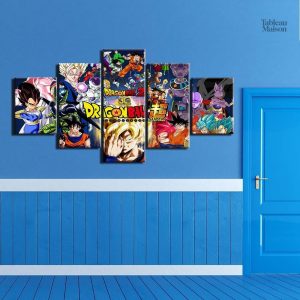 Art mural Dragon Ball Z représentant des personnages iconiques