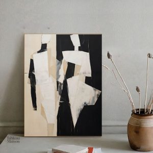 Duo artistique en noir et blanc, décor contemporain
