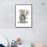 Tableau éléphant pour chambre d'enfant