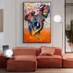Peinture éléphant colorée ajoutant une touche originale