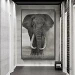 Tableau éléphant grand format décoratif pour intérieur