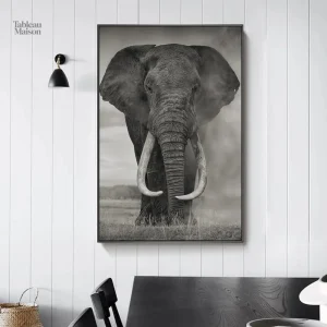 Art mural éléphant en grand format, style moderne