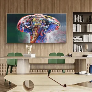 Éléphant coloré en art mural décoratif