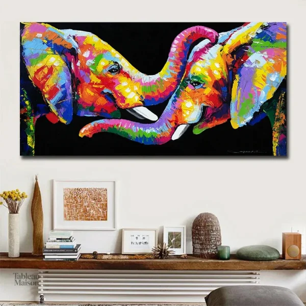 tableau-elephant-pop-art-1 Tableau éléphant pop art coloré et moderne