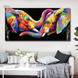 Art mural éléphant en style pop contemporain