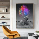Élégant tableau éléphant, symbole de chance et de prospérité