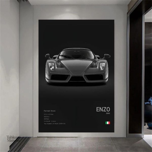 Tableau Enzo Ferrari au design élégant pour les passionnés de voitures