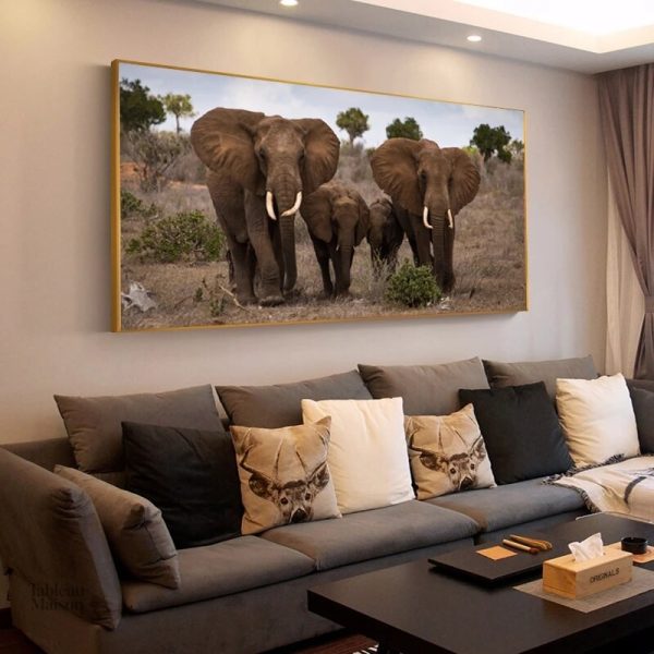 Illustration d'éléphants soulignant l'unité et la tendresse