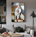 Tableau abstrait représentant une femme élégante