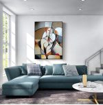 Œuvre artistique féminine en style abstrait