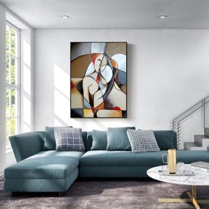 Œuvre artistique féminine en style abstrait