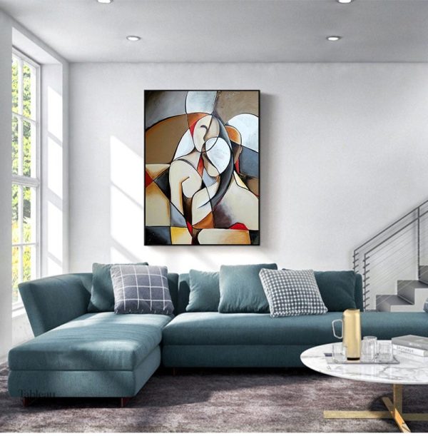 Œuvre artistique féminine en style abstrait