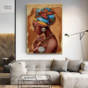 Œuvre d'art représentant une femme africaine