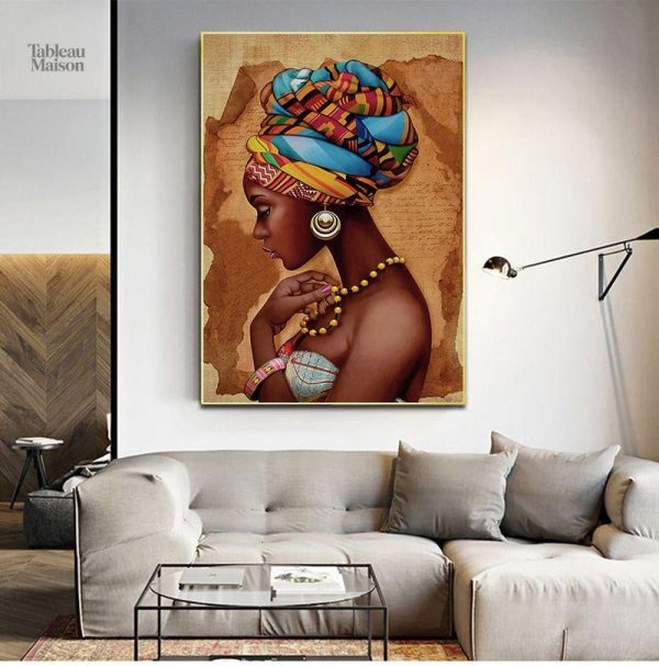 Œuvre d'art représentant une femme africaine