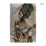 Art mural femme africaine, style contemporain