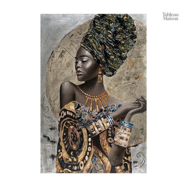 Art mural femme africaine, style contemporain