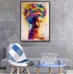 Tableau femme africaine aux couleurs vibrantes