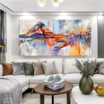 Art abstrait représentant une femme allongée sur toile
