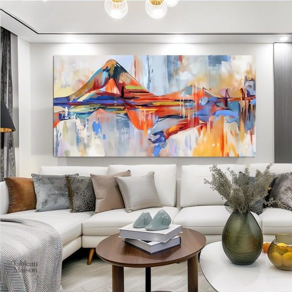 Art abstrait représentant une femme allongée sur toile