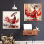 Art décoratif représentant une femme en Hanfu traditionnel