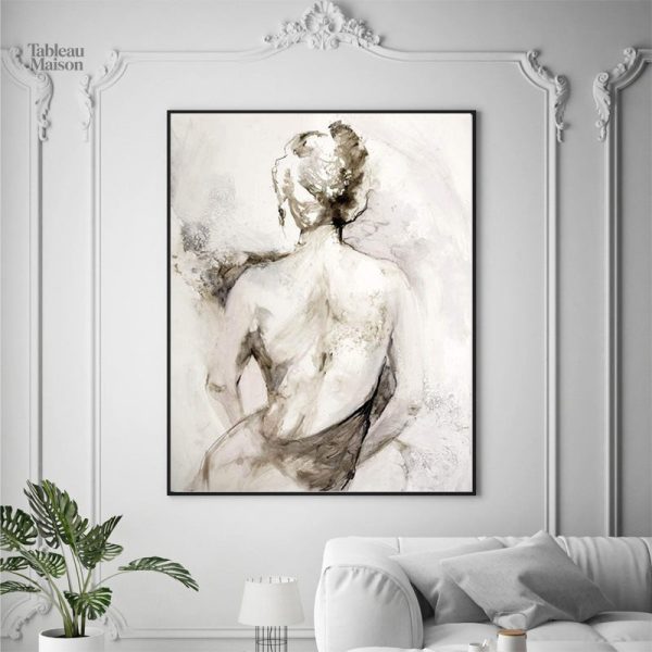 Tableau Femme De Dos en noir et blanc