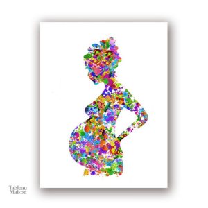 Décoration murale femme enceinte en peinture moderne