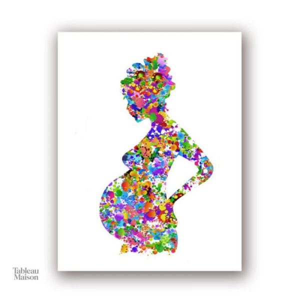 Décoration murale femme enceinte en peinture moderne