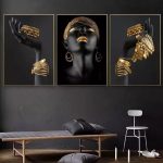 Tableau Femme Noire - œuvre d'art moderne et expressive