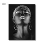 Tableau unique de femme noire, parfait pour la décoration intérieure