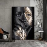 Tableau Femme Noir et Or