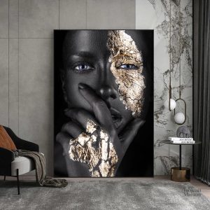 Tableau Femme Noir et Or