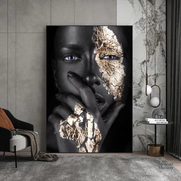 Tableau Femme Noir et Or