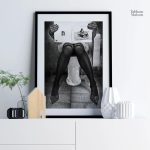 Femme se préparant devant un miroir, tableau artistique