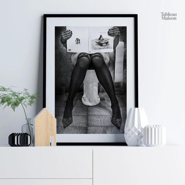 Femme se préparant devant un miroir, tableau artistique