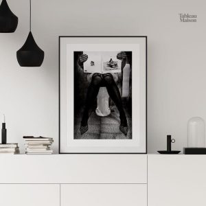 Détail d'un tableau représentant une femme aux toilette