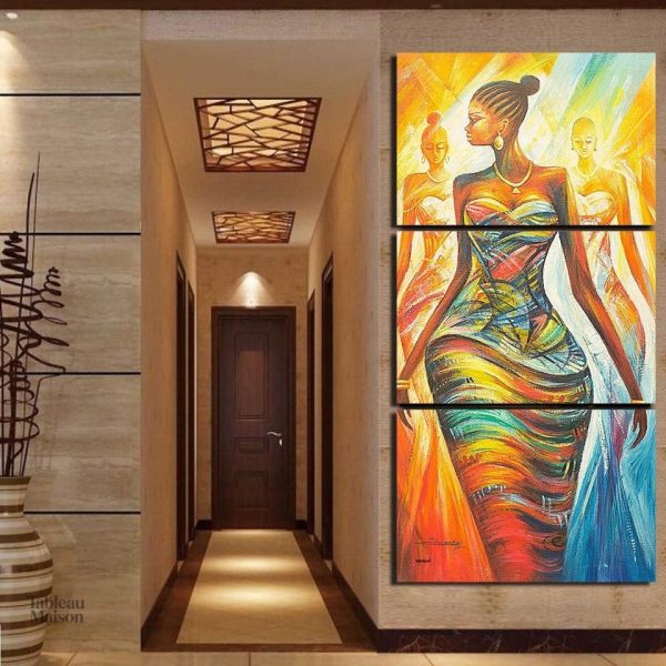 Tableau coloré représentant des femmes africaines