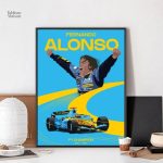 Tableau voiture mettant en avant Fernando Alonso