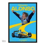 Art automobile célébrant le pilote Fernando Alonso
