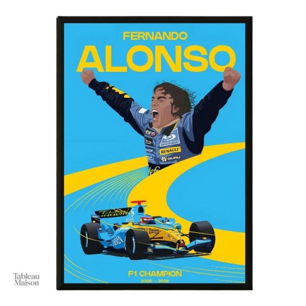 Art automobile célébrant le pilote Fernando Alonso