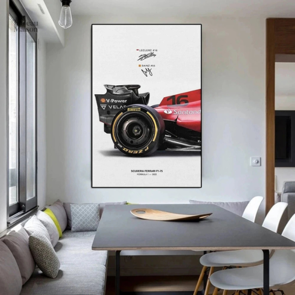 Art mural Ferrari F1 pour passionnés de voitures de course