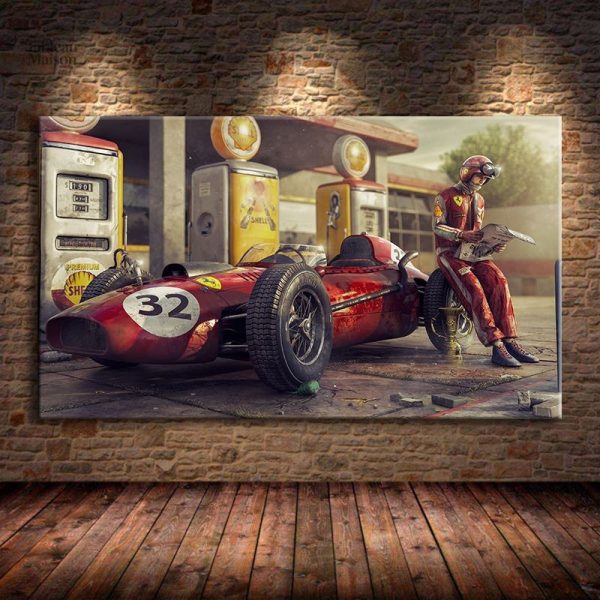 Tableau Ferrari Vintage en décoration automobile