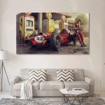 Art mural vintage représentant une Ferrari emblématique