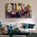 Tableau artistique sur le thème des voitures Ferrari