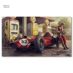 Illustration vintage de voiture Ferrari pour décoration intérieure