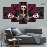 Tableau Fête des morts coloré et artistique
