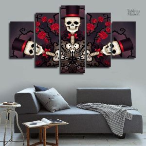 Tableau Fête des morts coloré et artistique