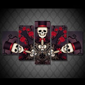 Art mural inspiré de la tradition mexicaine des morts