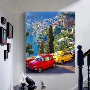 Tableau Fiat 500 sur la Côte Italienne