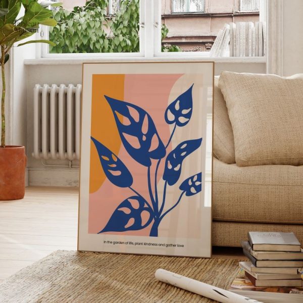 Tableau Fleur Bleu Design Moderne
