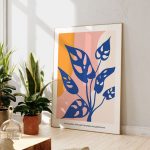Design minimaliste avec une fleur bleue élégante